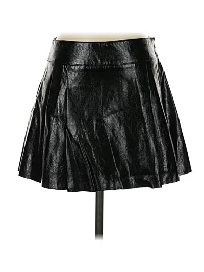 Mng Faux Leather Skirt In Black