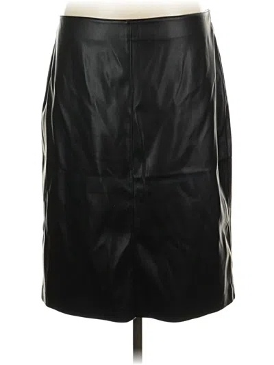 Pre-owned Mng Faux Leather Skirt In Black