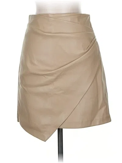 Pre-owned Mng Faux Leather Skirt In Brown