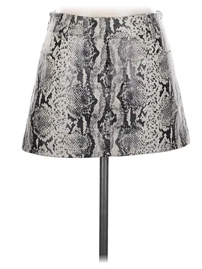 Mng Faux Leather Skirt In Gray