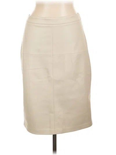 Pre-owned Mng Faux Leather Skirt In White