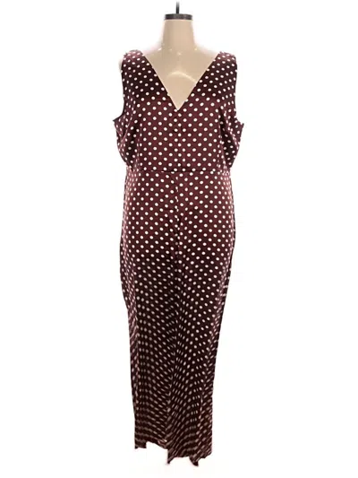 Pre-owned Mng Jumpsuit In Burgundy