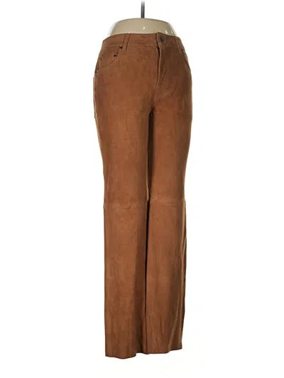 Pre-owned Mng Leather Pants In Brown