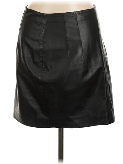 Pre-owned Mng Leather Skirt In Black
