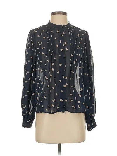 Pre-owned Mng Long Sleeve Blouse In Black