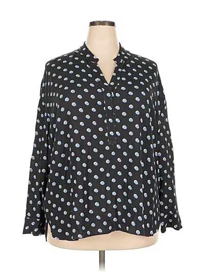 Pre-owned Mng Long Sleeve Blouse In Black