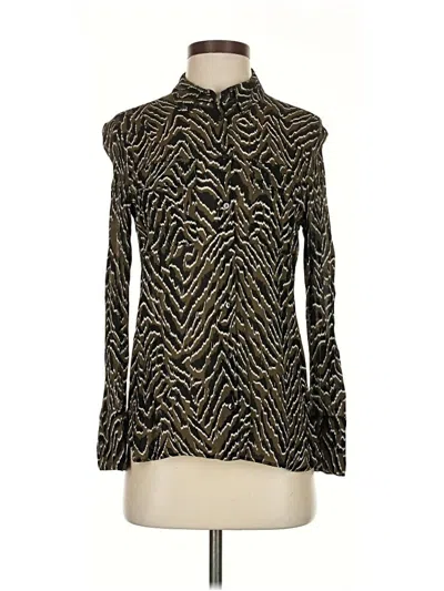 Pre-owned Mng Long Sleeve Blouse In Black