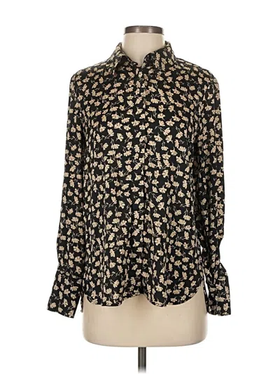 Pre-owned Mng Long Sleeve Blouse In Black