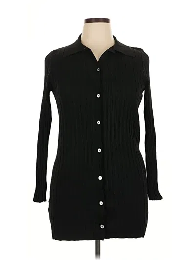 Pre-owned Mng Long Sleeve Blouse In Black