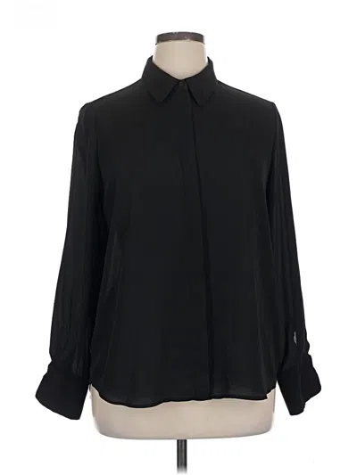 Pre-owned Mng Long Sleeve Blouse In Black