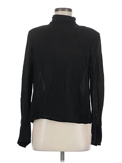 Pre-owned Mng Long Sleeve Blouse In Black