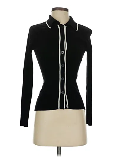 Pre-owned Mng Long Sleeve Blouse In Black