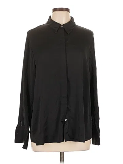 Pre-owned Mng Long Sleeve Blouse In Black