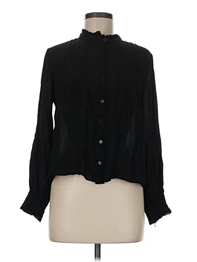 Pre-owned Mng Long Sleeve Blouse In Black