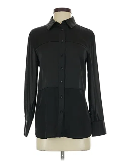 Pre-owned Mng Long Sleeve Blouse In Black