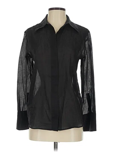 Pre-owned Mng Long Sleeve Blouse In Black