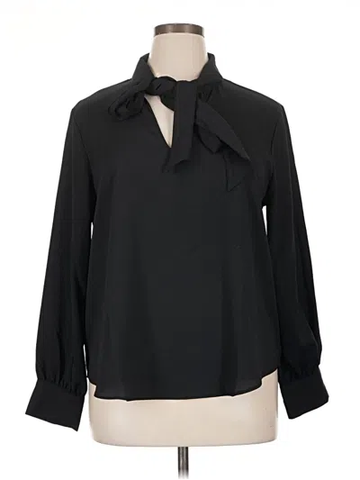 Pre-owned Mng Long Sleeve Blouse In Black