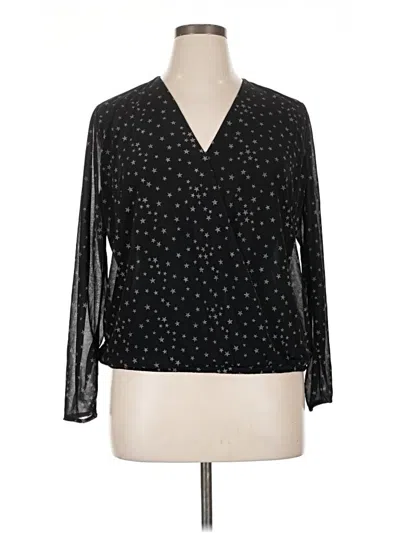 Pre-owned Mng Long Sleeve Blouse In Black