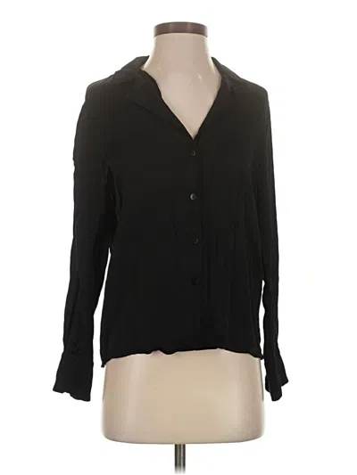 Pre-owned Mng Long Sleeve Blouse In Black