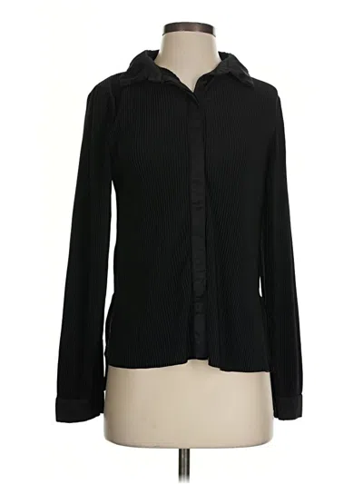 Pre-owned Mng Long Sleeve Blouse In Black