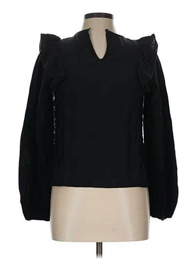 Pre-owned Mng Long Sleeve Blouse In Black