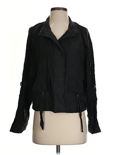 Pre-owned Mng Long Sleeve Blouse In Black