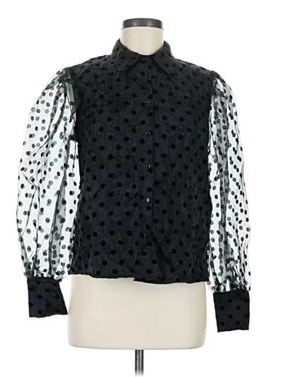 Pre-owned Mng Long Sleeve Blouse In Black