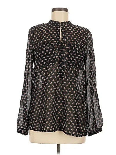 Pre-owned Mng Long Sleeve Blouse In Black