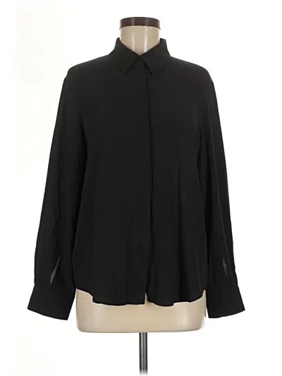 Pre-owned Mng Long Sleeve Blouse In Black