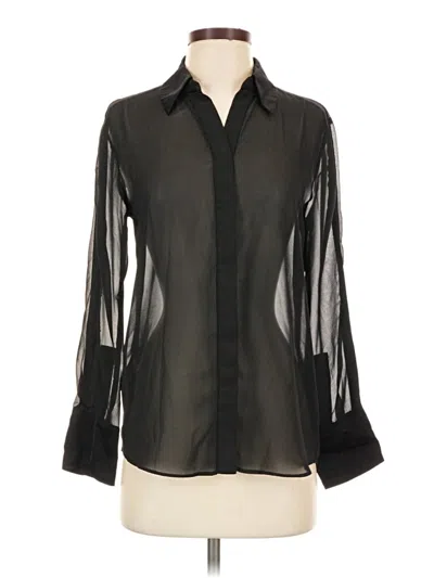 Pre-owned Mng Long Sleeve Blouse In Black