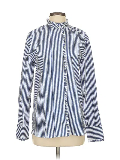 Pre-owned Mng Long Sleeve Blouse In Blue
