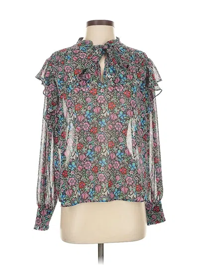 Pre-owned Mng Long Sleeve Blouse In Blue