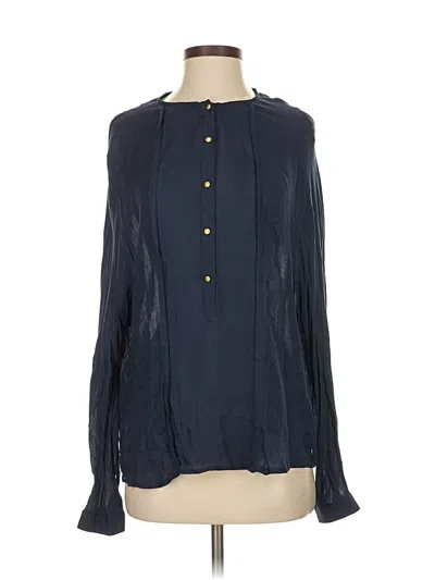 Pre-owned Mng Long Sleeve Blouse In Blue