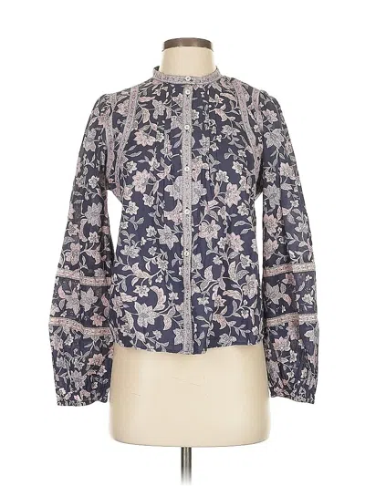 Pre-owned Mng Long Sleeve Blouse In Blue