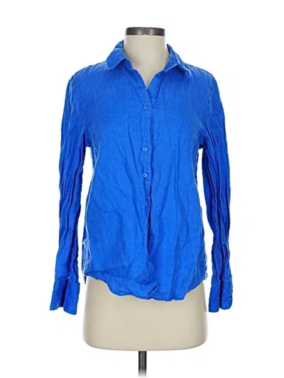Pre-owned Mng Long Sleeve Blouse In Blue