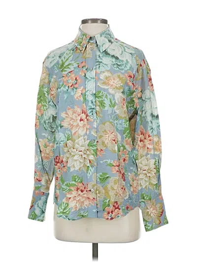 Pre-owned Mng Long Sleeve Blouse In Blue