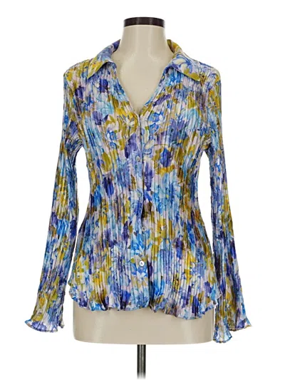 Pre-owned Mng Long Sleeve Blouse In Blue