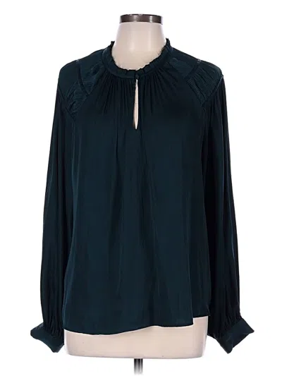 Pre-owned Mng Long Sleeve Blouse In Blue