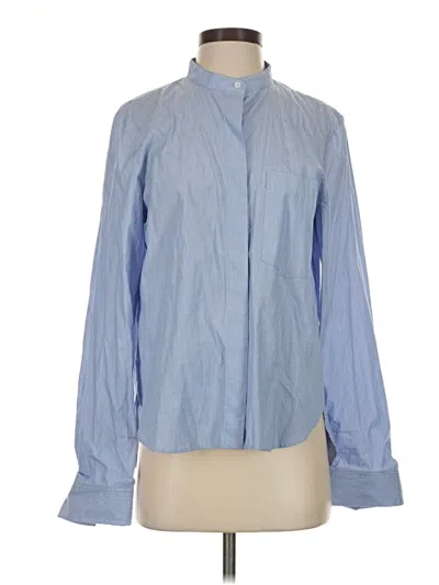 Pre-owned Mng Long Sleeve Blouse In Blue