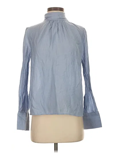 Pre-owned Mng Long Sleeve Blouse In Blue
