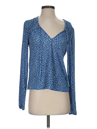 Mng Long Sleeve Blouse In Blue