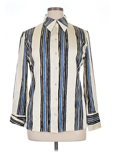 Mng Long Sleeve Blouse In Blue