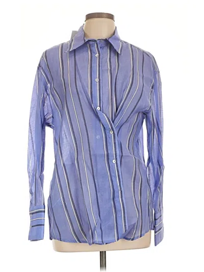 Pre-owned Mng Long Sleeve Blouse In Blue