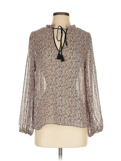 Pre-owned Mng Long Sleeve Blouse In Brown
