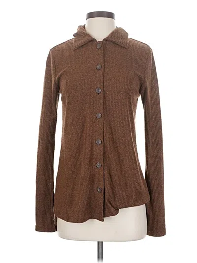 Pre-owned Mng Long Sleeve Blouse In Brown
