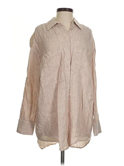 Pre-owned Mng Long Sleeve Blouse In Brown