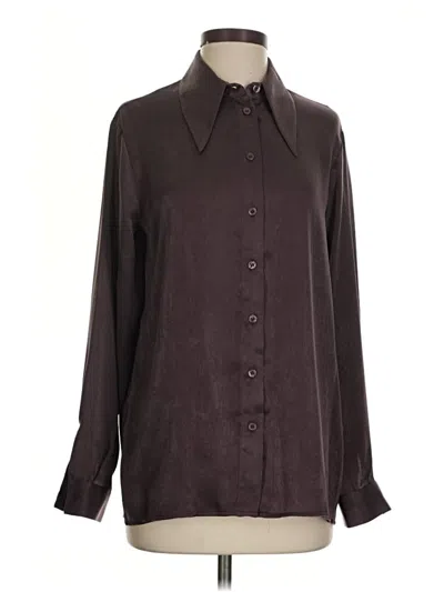 Pre-owned Mng Long Sleeve Blouse In Brown