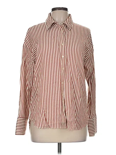 Pre-owned Mng Long Sleeve Blouse In Brown