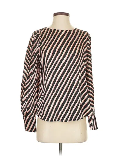 Pre-owned Mng Long Sleeve Blouse In Brown