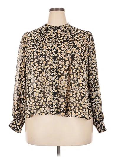 Pre-owned Mng Long Sleeve Blouse In Gold